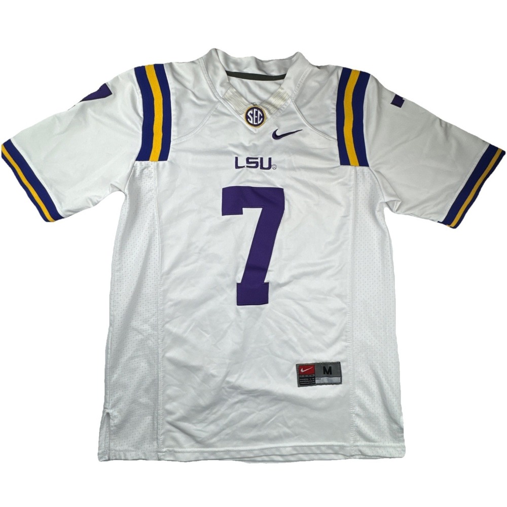 Nike Mens LSU Football Jersey Medium White Leonard Fournette 7 Tigers SEC NCAA